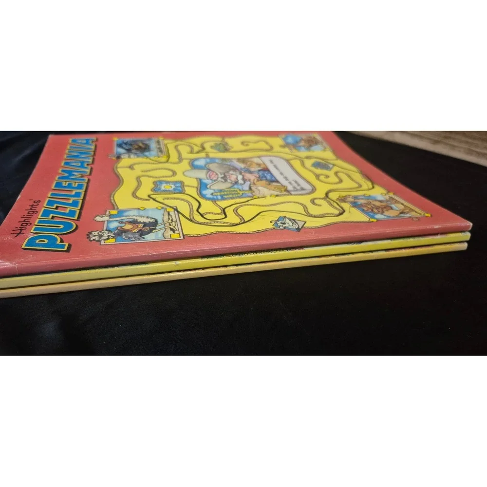 Lot of 3 Highlights Puzzlemania Activity Books Hidden Pictures Mazes Vintage